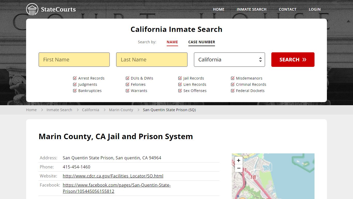San Quentin State Prison (SQ) Inmate Records Search, California ...